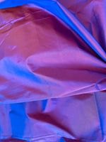 NEW Lady Lisa Designer 100% Silk Taffeta Solid Shot Salmon & Purple Iridescence