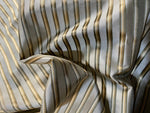 NEW Princess Kinsley Designer Pinstripe Satin Ribbon Striped Silk Dupioni - Blue, Khaki, & Green - Fancy Styles Fabric Pierre Frey Lee Jofa Brunschwig & Fils