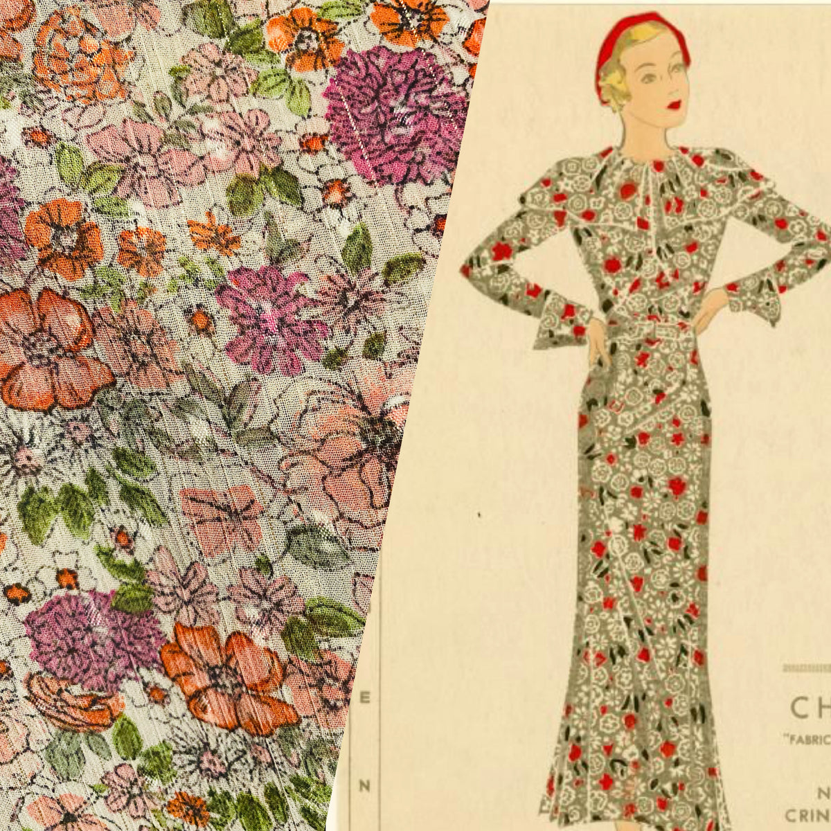 NEW Miss Maisy Crepe Floral Lightweight Dress Fabric - Pink - Fancy Styles Fabric Pierre Frey Lee Jofa Brunschwig & Fils