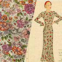 NEW Miss Maisy Crepe Floral Lightweight Dress Fabric - Pink - Fancy Styles Fabric Pierre Frey Lee Jofa Brunschwig & Fils