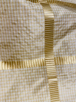 NEW Miss Jaqueline Designer 100% Silk Taffeta Gingham Ribbon Square Stripes Fabric - Yellow SB_6_27