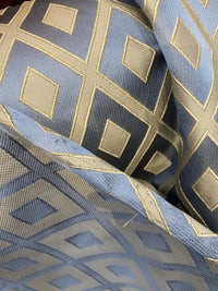 NEW Sir Brandon Satin Burnout Diamond Drapery Upholstery Fabric - Sky Blue - Fancy Styles Fabric Pierre Frey Lee Jofa Brunschwig & Fils
