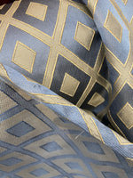 NEW Sir Brandon Satin Burnout Diamond Drapery Upholstery Fabric - Sky Blue