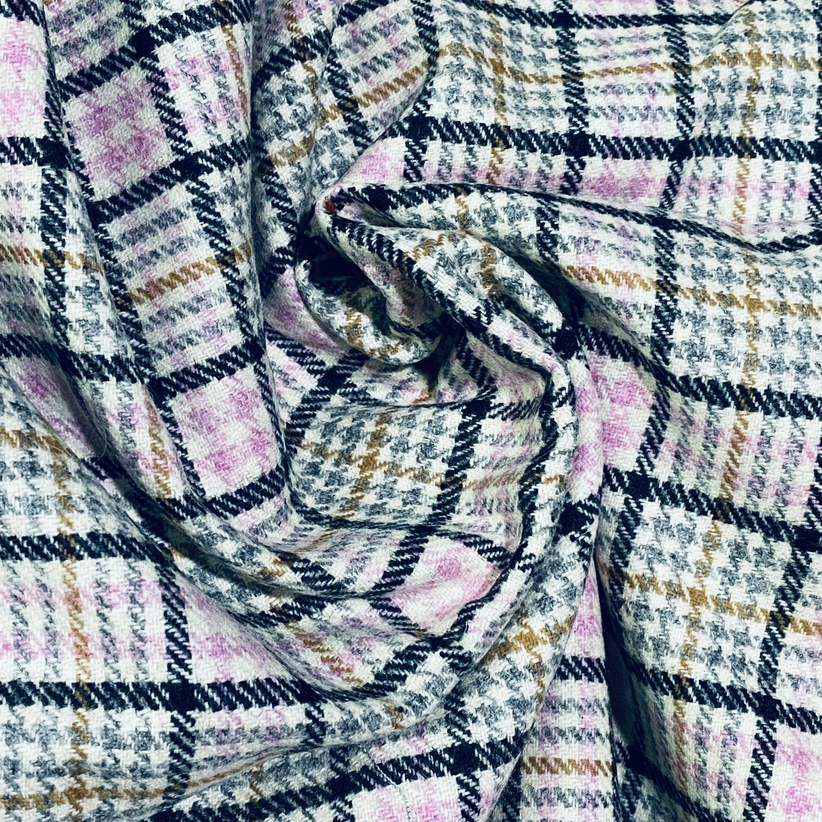 New Duke Sean 100% Wool Plaid Tartan Apparel Fabric in White, Lilac, Gray, & Black - Fancy Styles Fabric Pierre Frey Lee Jofa Brunschwig & Fils