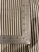 NEW! Princess Tiara 100% Silk Taffeta 1/4” Striped Fabric - Black and Ivory Iridescence