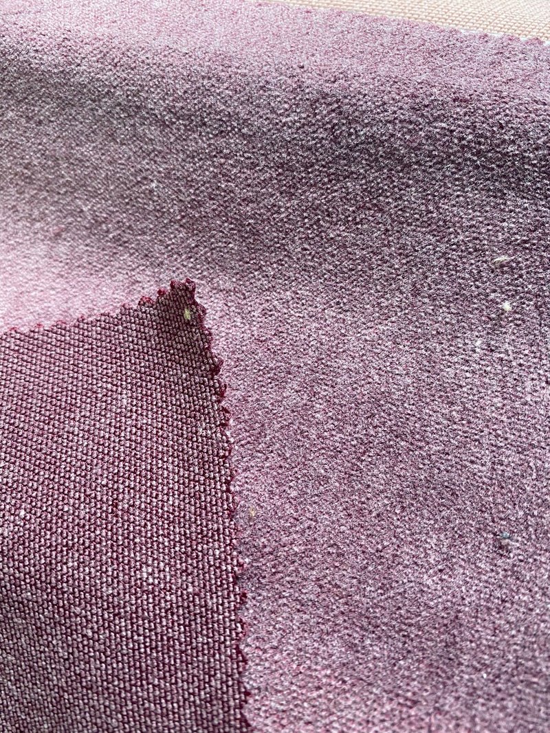 NEW! Princess Piama - Made in England- Soft Solid Cotton Blend Velvet Fabric in Icy Eggplant