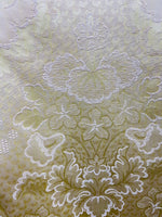 NEW! SALE! Italian Brocade Floral Medallion Fabric- Greenish Yellow- Upholstery Neoclassical Louis