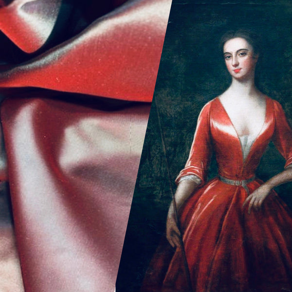 Princess Charmayanne 100% Silk Organza in Red with Duck Egg Blue Iridescence - Fancy Styles Fabric Pierre Frey Lee Jofa Brunschwig & Fils