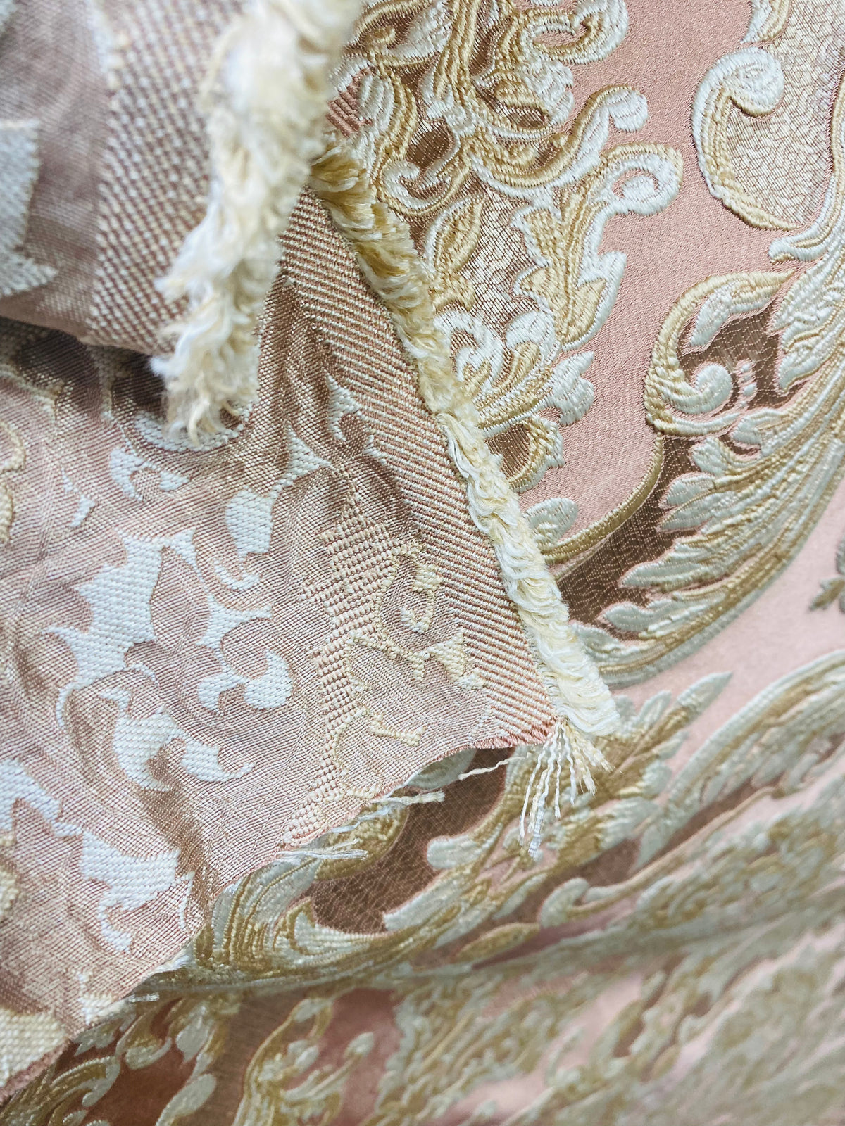 NEW Queen Marianna Novelty Ritz Neoclassical Brocade Satin Fabric - Light Pink - Fancy Styles Fabric Pierre Frey Lee Jofa Brunschwig & Fils