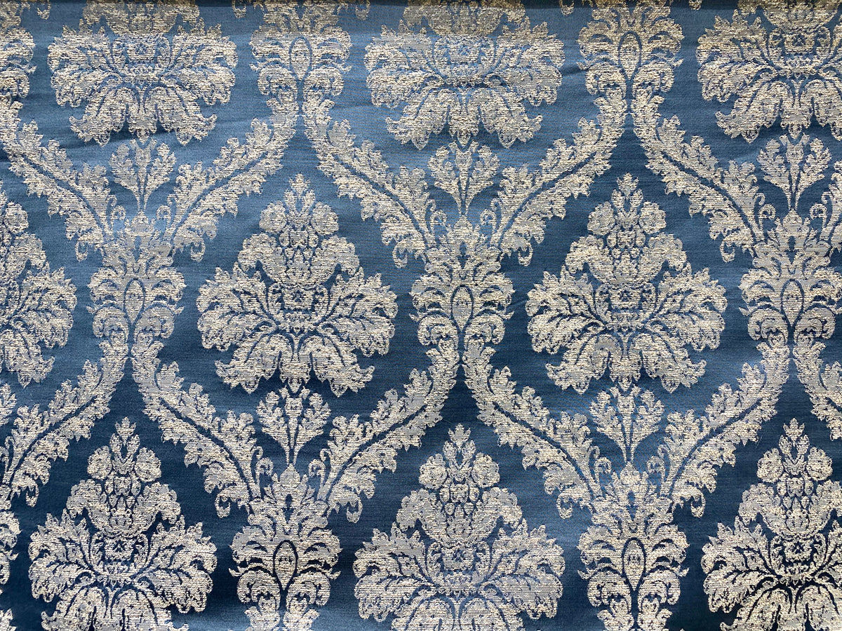 NEW! Princess Penelope Brocade Medallion Fabric- Blue - Fancy Styles Fabric Pierre Frey Lee Jofa Brunschwig & Fils