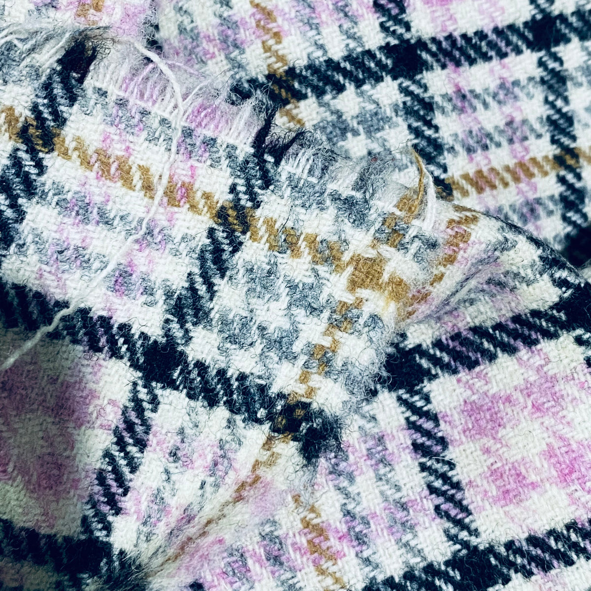 New Duke Sean 100% Wool Plaid Tartan Apparel Fabric in White, Lilac, Gray, & Black - Fancy Styles Fabric Pierre Frey Lee Jofa Brunschwig & Fils