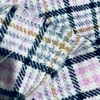 New Duke Sean 100% Wool Plaid Tartan Apparel Fabric in White, Lilac, Gray, & Black - Fancy Styles Fabric Pierre Frey Lee Jofa Brunschwig & Fils
