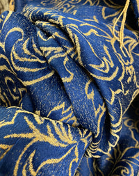 NEW Designer Velvet Chenille Burnout Upholstery Fabric - Blue & Peach- Upholstery - Fancy Styles Fabric Pierre Frey Lee Jofa Brunschwig & Fils