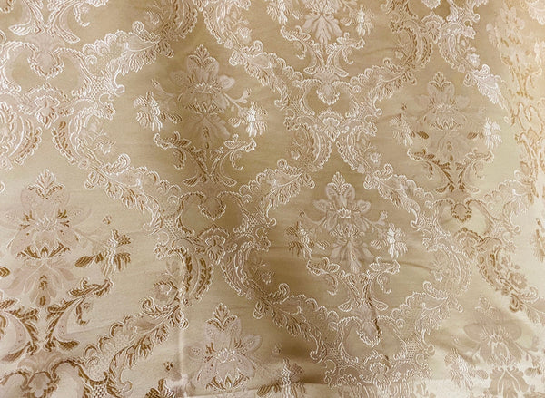 NEW Prince Lucas Designer Damask Satin Fabric- Gold - Upholstery Brocade - Fancy Styles Fabric Pierre Frey Lee Jofa Brunschwig & Fils