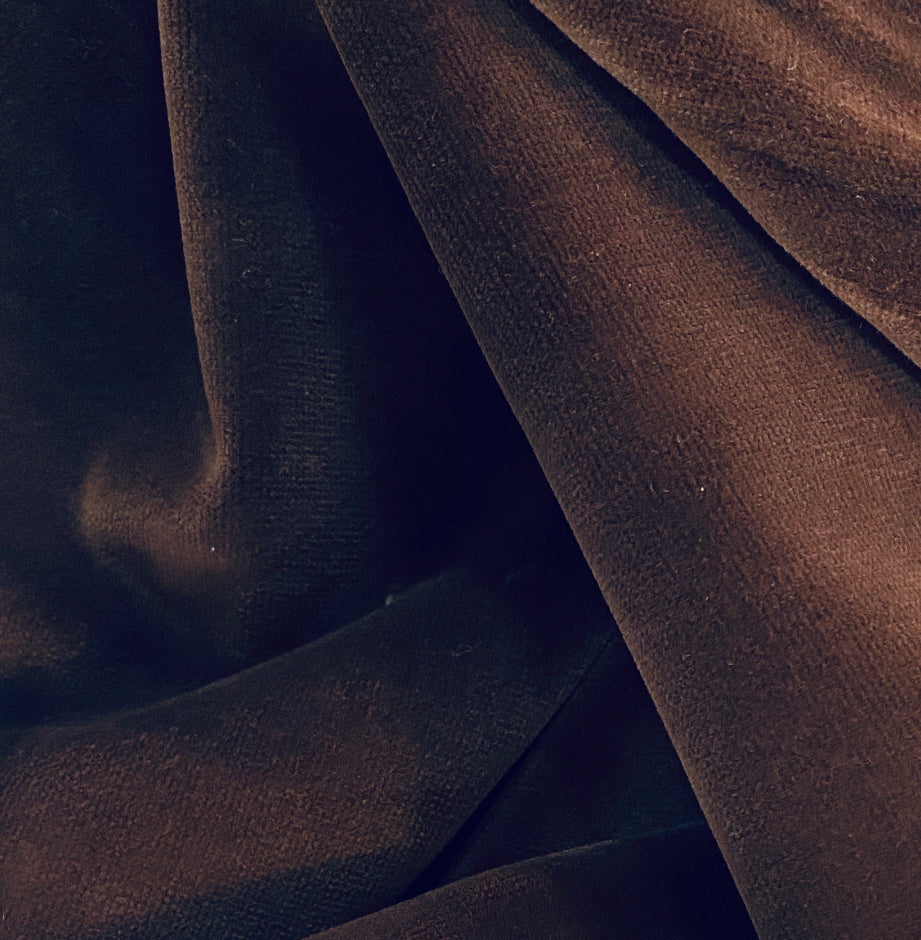 NEW! Prince Oliver - Designer 100% Cotton Made In Belgium Upholstery Velvet Fabric - Chocolate Brown - Fancy Styles Fabric Pierre Frey Lee Jofa Brunschwig & Fils