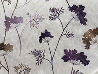 NEW! SALE! Queen Joelle 100% Linen Fabric Floral Embroidery- Purple - Fancy Styles Fabric Pierre Frey Lee Jofa Brunschwig & Fils