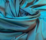 NEW Lady Lisa 100% Silk Taffeta Fabric - Solid Electric Teal with Brown Iridescence - Fancy Styles Fabric Pierre Frey Lee Jofa Brunschwig & Fils
