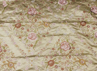NEW! King Louis XIV Novelty 100% Silk Jacquard Embroidered Floral Upholstery Fabric - Green Champagne - Fancy Styles Fabric Pierre Frey Lee Jofa Brunschwig & Fils