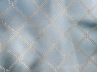 NEW Sir Davidoff Satin Diamond Fleur De Lis Drapery Upholstery Fabric - Duck Egg Blue Style# JP10002 - Fancy Styles Fabric Pierre Frey Lee Jofa Brunschwig & Fils