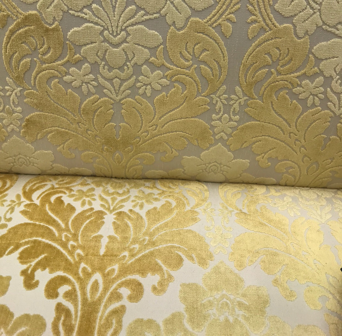 NEW! Designer Burnout Italian Velvet Fabric- Yellow- Upholstery - Fancy Styles Fabric Pierre Frey Lee Jofa Brunschwig & Fils