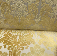 NEW! Designer Burnout Italian Velvet Fabric- Yellow- Upholstery - Fancy Styles Fabric Pierre Frey Lee Jofa Brunschwig & Fils