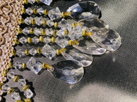 NEW! Queen Cassandra Clear & Champagne Beaded Trim - Fancy Styles Fabric Pierre Frey Lee Jofa Brunschwig & Fils