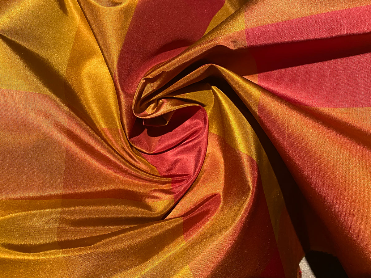 NEW Lady Hart 100% Silk Taffeta Checkered Plaid Fabric- SB_1_13 - Fancy Styles Fabric Pierre Frey Lee Jofa Brunschwig & Fils