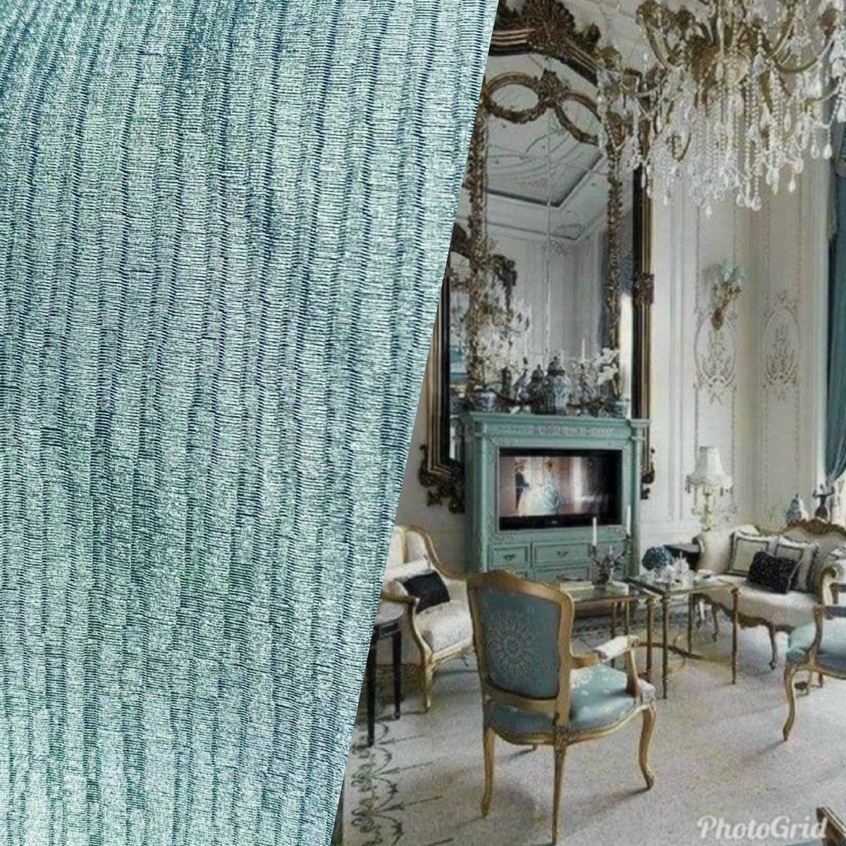 Queen Julie Textured Upholstery Satin Fabric- Antique Duck Egg Blue - Fancy Styles Fabric Pierre Frey Lee Jofa Brunschwig & Fils