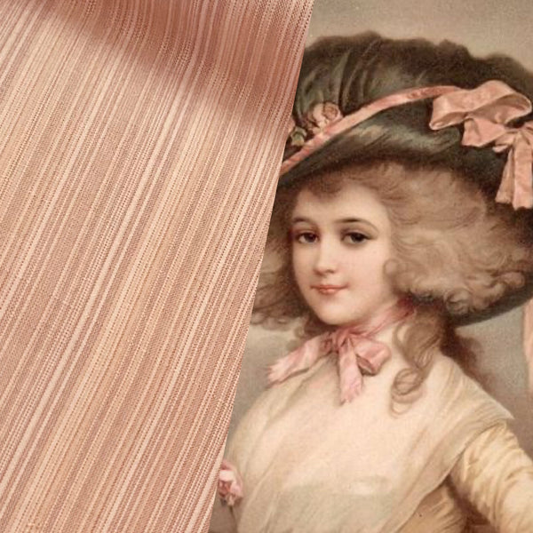 NEW! Lady Bridgette 100% Silk Dupioni Peach Pink Pinstripe Stripe Fabric -SB_1_50 - Fancy Styles Fabric Pierre Frey Lee Jofa Brunschwig & Fils