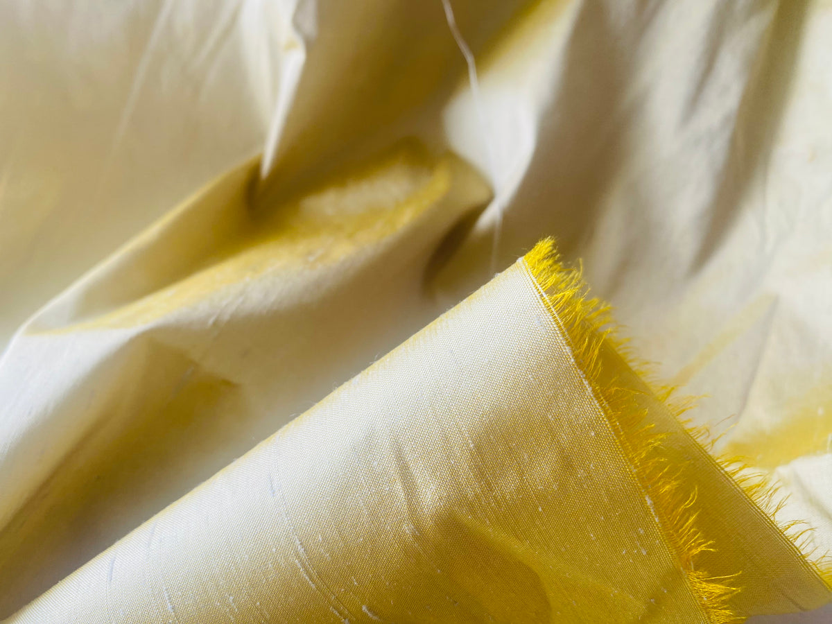 NEW Duchess Mable Designer 100% Silk Dupioni Ultra Icy Pastel Yellow Fabric - Fancy Styles Fabric Pierre Frey Lee Jofa Brunschwig & Fils