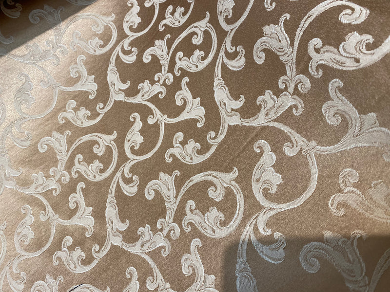 NEW Sir Smith Satin Swirl Leaf Motif Upholstery & Decorating Fabric- Gold