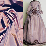 NEW Lady Lisa Designer 100% Silk Taffeta Fabric Peach with Lavender Iridescence