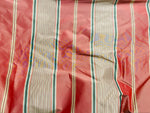 NEW Lady Sandria 100% Silk Taffeta Fabric - Pink And Green Stripes