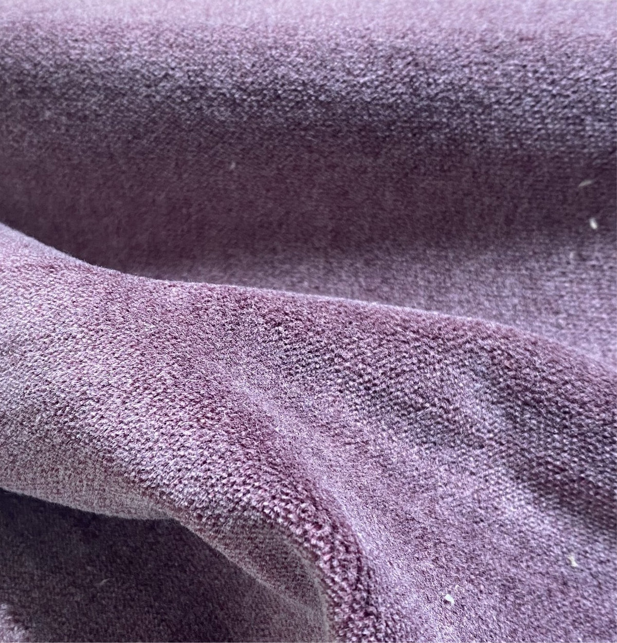 NEW! Princess Piama - Made in England- Soft Solid Cotton Blend Velvet Fabric in Icy Eggplant - Fancy Styles Fabric Pierre Frey Lee Jofa Brunschwig & Fils