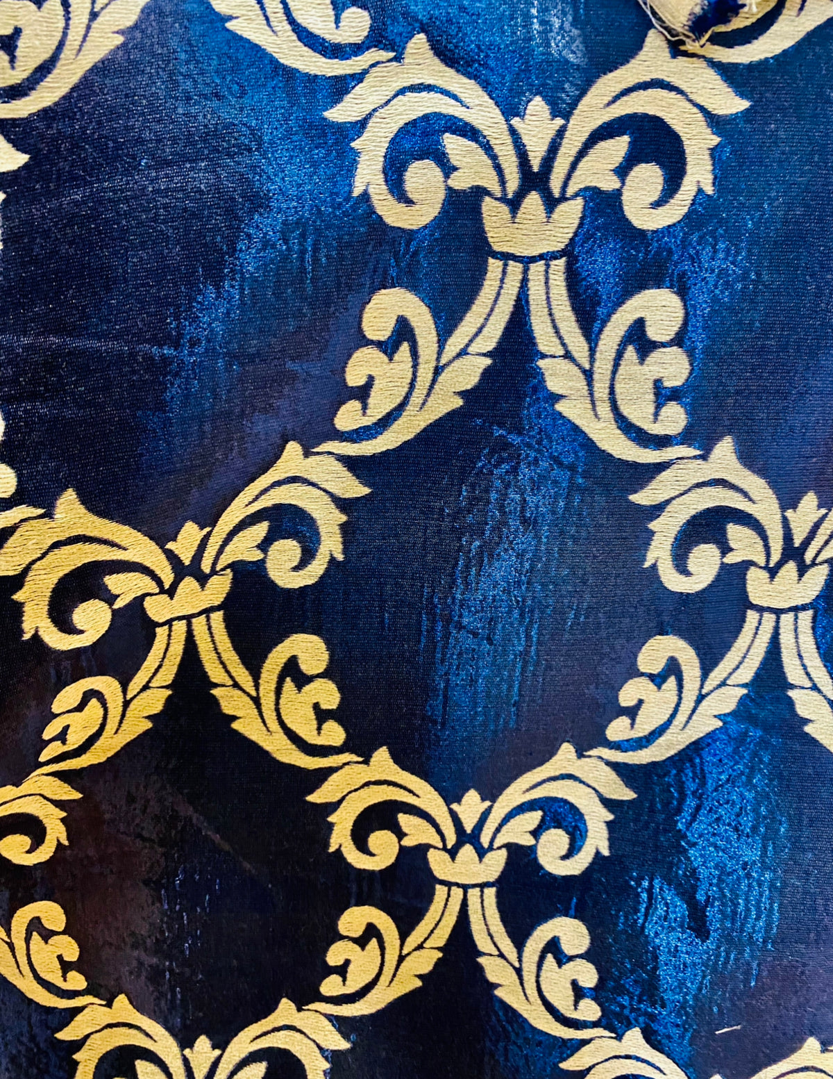 NEW Prince Midnight Designer Medallion Drapery Royal Blue Fabric - Fancy Styles Fabric Pierre Frey Lee Jofa Brunschwig & Fils