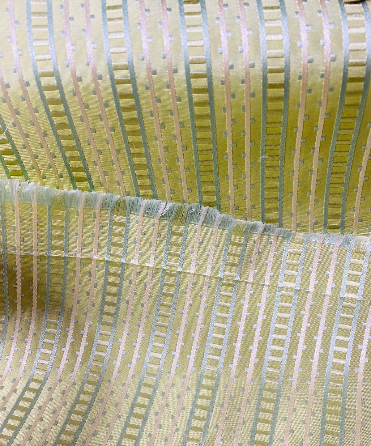 NEW! Lady Rebecca 100% Silk Taffeta Ribbon Stripe Fabric - Mint Green - Fancy Styles Fabric Pierre Frey Lee Jofa Brunschwig & Fils