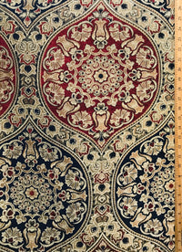 Queen Maria Designer Burnout Italian Velvet Fabric- Red, Navy, & Gold - Upholstery - Fancy Styles Fabric Pierre Frey Lee Jofa Brunschwig & Fils