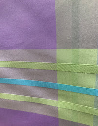 NEW! SALE! Lady Latilda 100% Silk Taffeta Plaid Tartan Ribbon Fabric Electric Lavender Lime - Fancy Styles Fabric Pierre Frey Lee Jofa Brunschwig & Fils