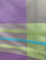 NEW! SALE! Lady Latilda 100% Silk Taffeta Plaid Tartan Ribbon Fabric Electric Lavender Lime