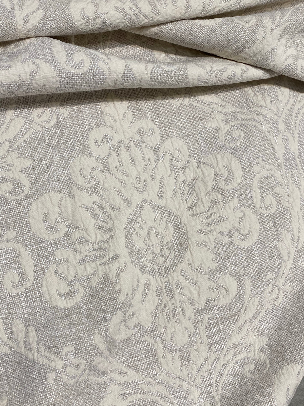 NEW! SALE! Duchess Sally 100% Linen Woven Medallion Fabric- Stone - Fancy Styles Fabric Pierre Frey Lee Jofa Brunschwig & Fils