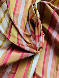 NEW! Lady Leandra 100% Silk Taffeta Fabric -Red and Orange Stripes - Fancy Styles Fabric Pierre Frey Lee Jofa Brunschwig & Fils