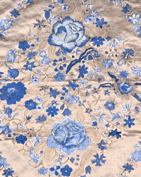 NEW! Custom-Order King Louis XIV Novelty 100% Silk Jacquard Embroidered Floral Upholstery Fabric - Pink Champagne and Blue - Fancy Styles Fabric Pierre Frey Lee Jofa Brunschwig & Fils