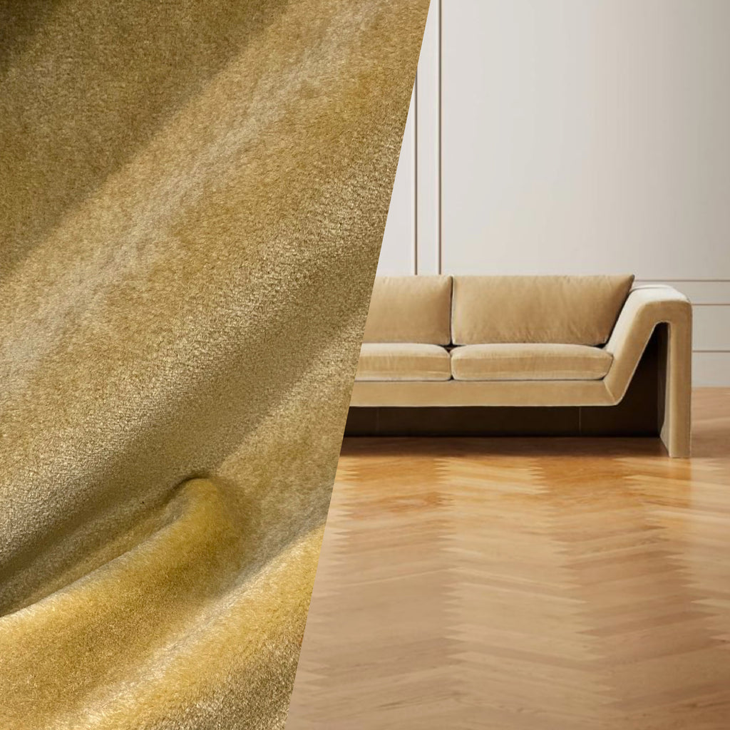 NEW! Prince Hudson - 100% Mohair Upholstery Velvet Fabric - Light Camel - Fancy Styles Fabric Pierre Frey Lee Jofa Brunschwig & Fils
