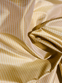 NEW Lady Bernadette 100% Silk Taffeta Fabric with 1/8” Peach and Butter Yellow Stripes SB_8_44 - Fancy Styles Fabric Pierre Frey Lee Jofa Brunschwig & Fils