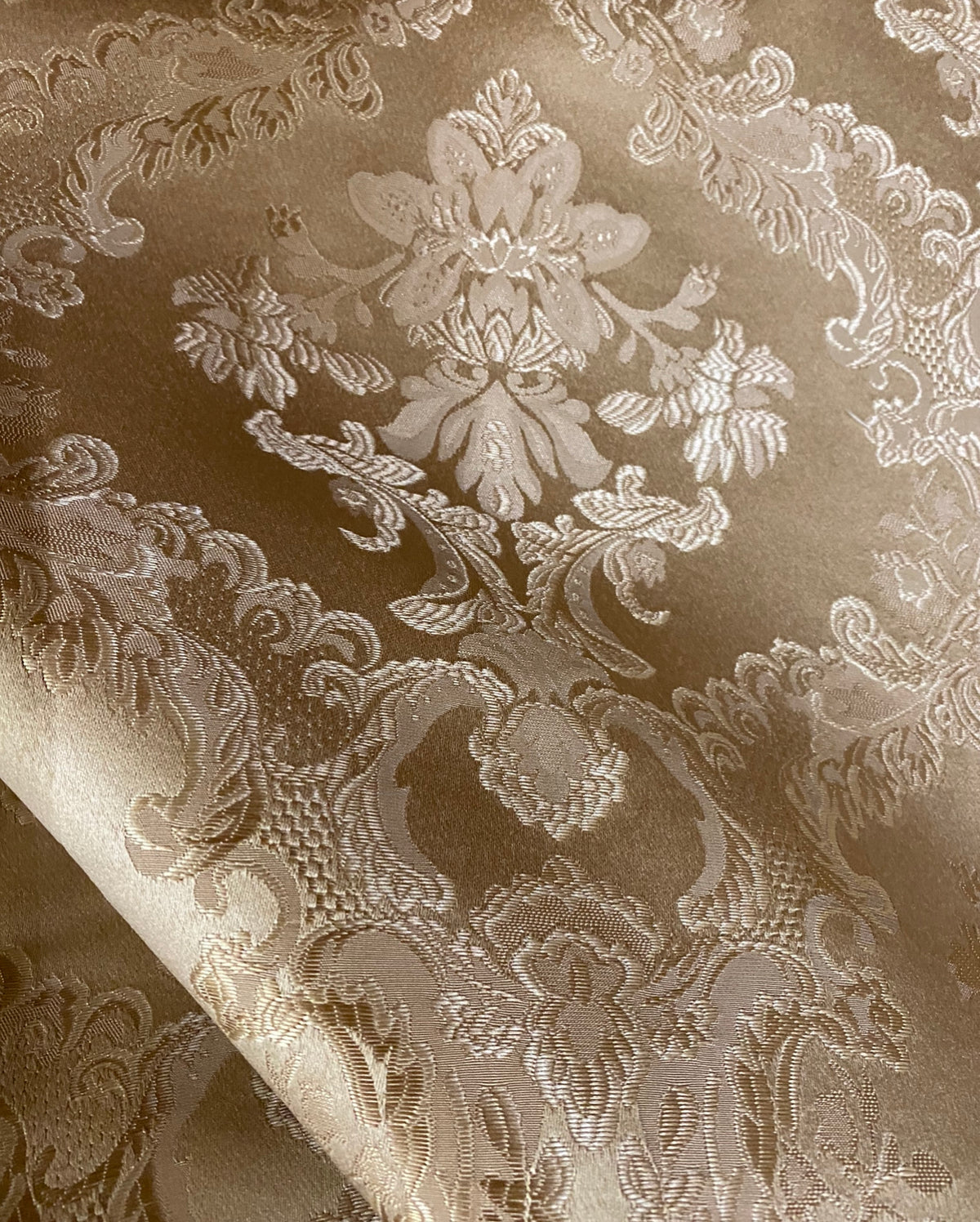 NEW Prince Lucas Designer Damask Satin Fabric- Gold - Upholstery Brocade - Fancy Styles Fabric Pierre Frey Lee Jofa Brunschwig & Fils