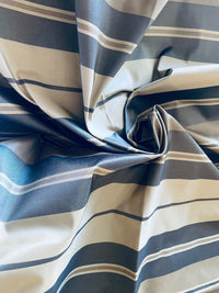 NEW Lady Jennella 100% Silk Taffeta Drapery Fabric - Stripe Grey and Gold SB_1_17 - Fancy Styles Fabric Pierre Frey Lee Jofa Brunschwig & Fils