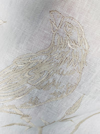 NEW! Miss Carolina Novelty Crewel Birds Floral Embroidery Linen Inspired Fabric - Fancy Styles Fabric Pierre Frey Lee Jofa Brunschwig & Fils