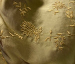 NEW Lady Aster 100% Silk Dupioni Embroidered Floral Fabric - Gold - Fancy Styles Fabric Pierre Frey Lee Jofa Brunschwig & Fils