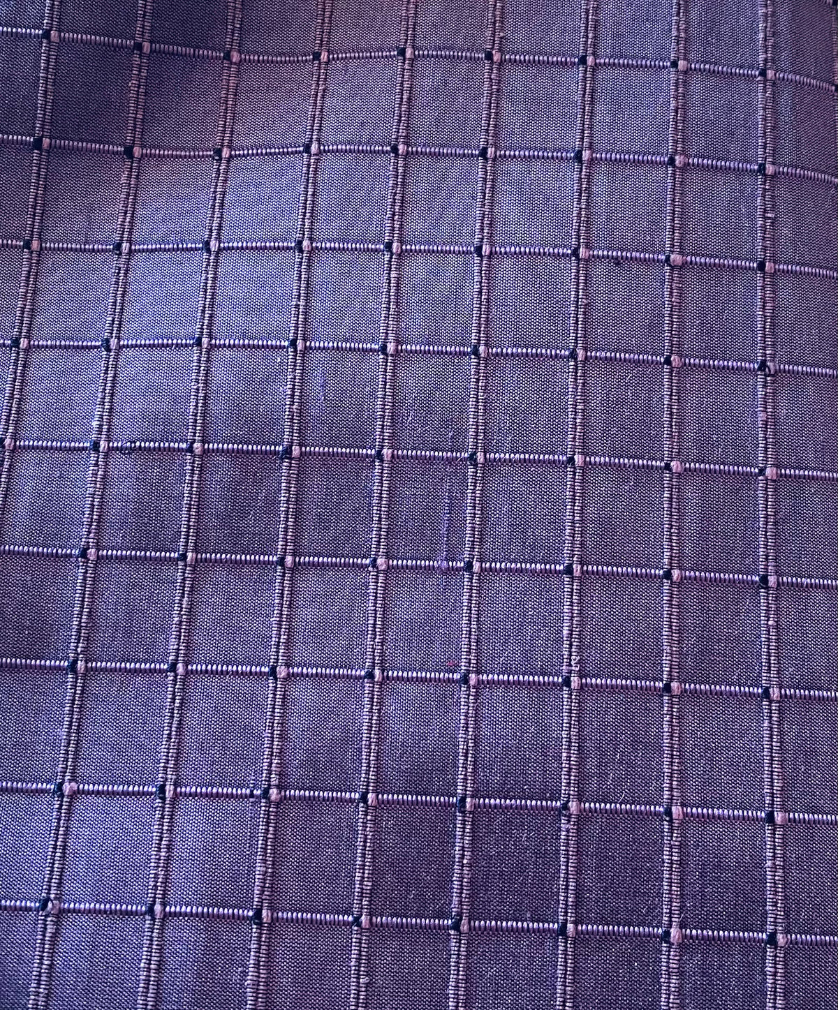 NEW Duchess Jenna 100% Silk Taffeta Fabric- Grape Purple with Embroidered Squares- SB_6_4 - Fancy Styles Fabric Pierre Frey Lee Jofa Brunschwig & Fils