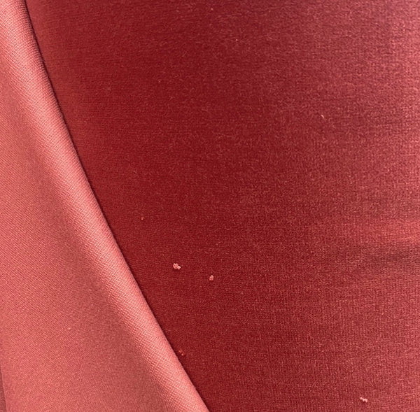 NEW! Prince Oliver - Designer 100% Cotton Made In Belgium Upholstery Velvet Fabric - Muted Red - Fancy Styles Fabric Pierre Frey Lee Jofa Brunschwig & Fils